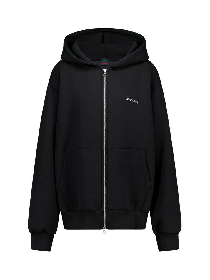 오버사이즈 후드 집업 Oversize Hood Zip-up-Balck