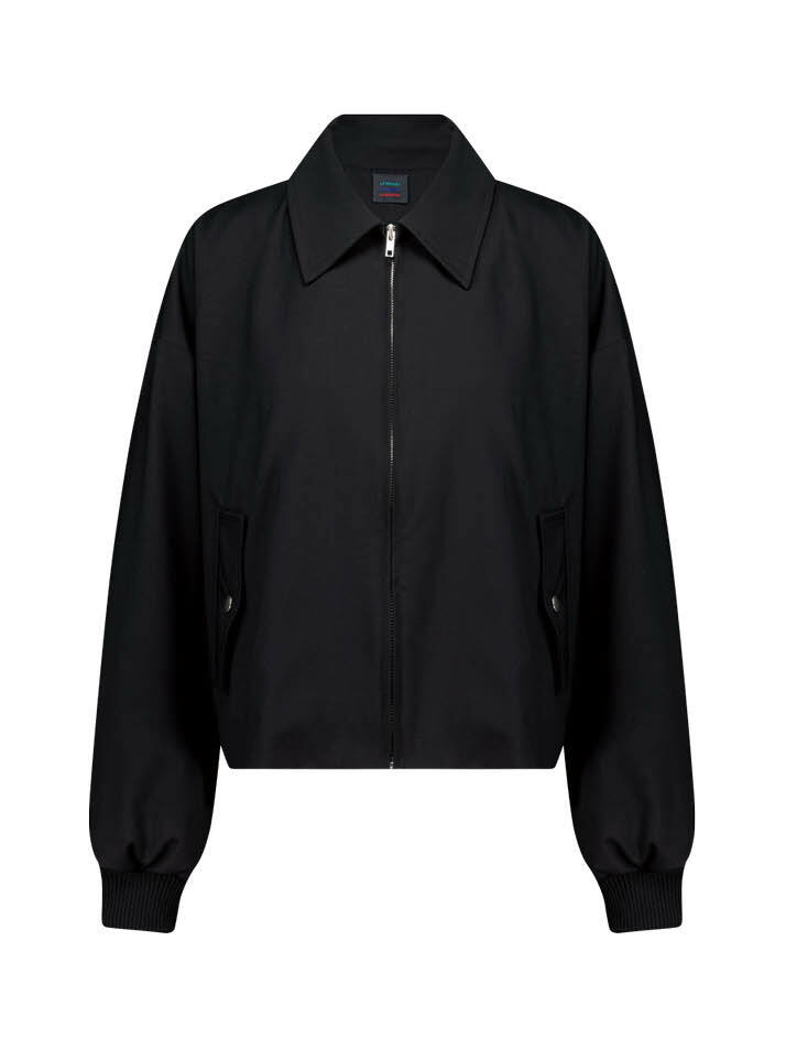 집업 벌룬 울 재킷 Zip-up Balloon Wool Jacket_Black