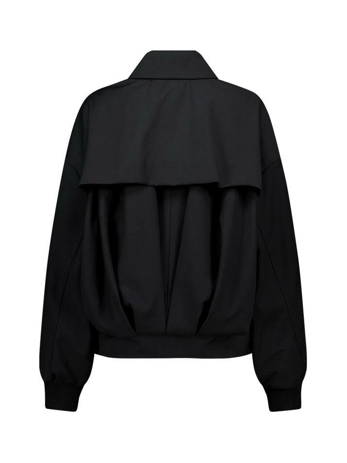 집업 벌룬 울 재킷 Zip-up Balloon Wool Jacket_Black