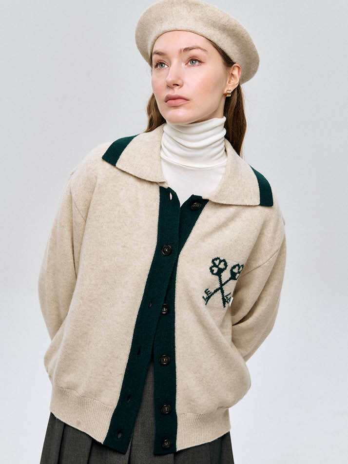레트로 방풍 카디건 Retro Winter Cardigan_BEIGE