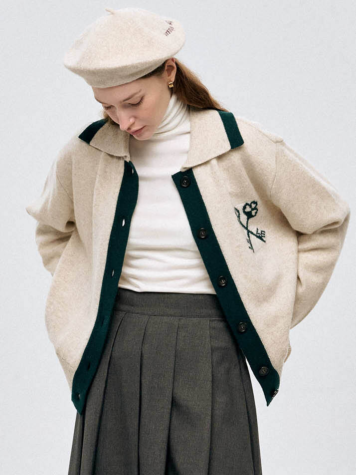 레트로 방풍 카디건 Retro Winter Cardigan_BEIGE