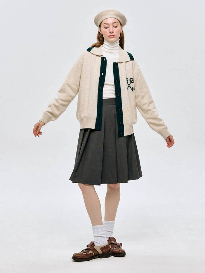 레트로 방풍 카디건 Retro Winter Cardigan_BEIGE