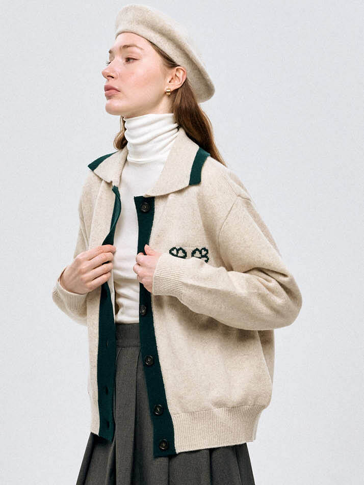 레트로 방풍 카디건 Retro Winter Cardigan_BEIGE
