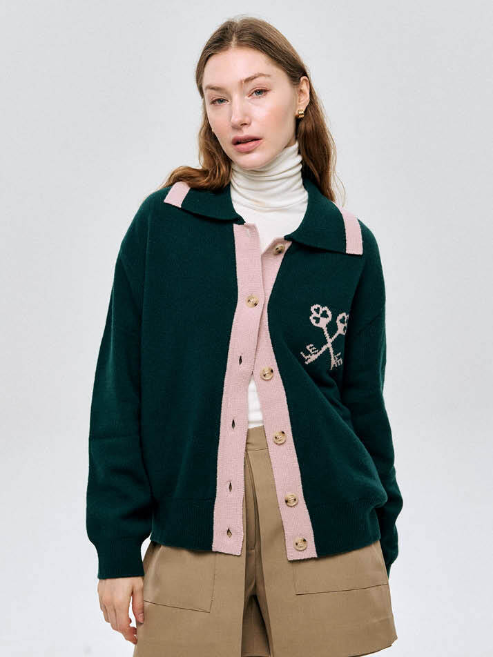 레트로 방풍 카디건 Retro Winter Cardigan_GREEN