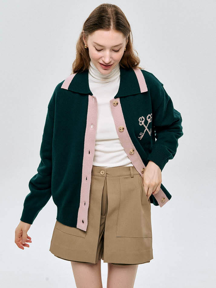 레트로 방풍 카디건 Retro Winter Cardigan_GREEN
