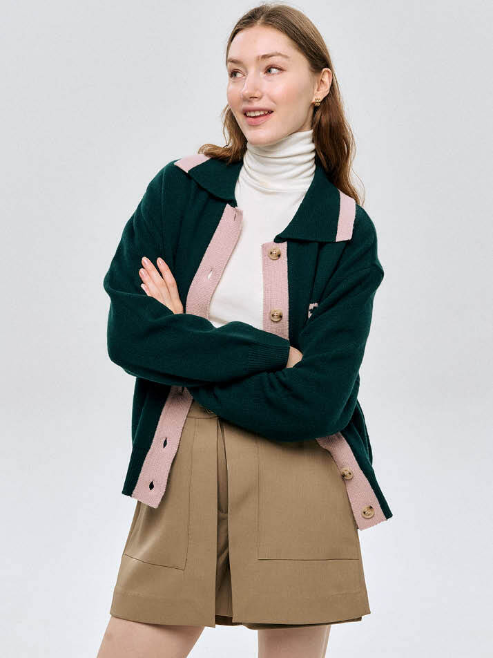 레트로 방풍 카디건 Retro Winter Cardigan_GREEN