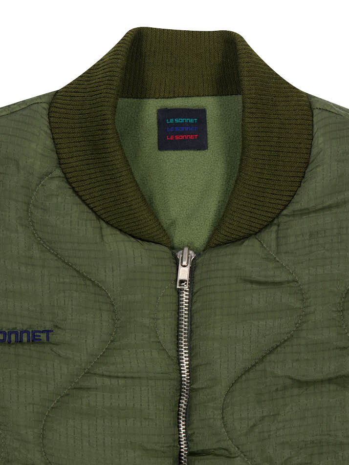 누빔 장식 기모 블루종 Quilted Blouson_KHAKI
