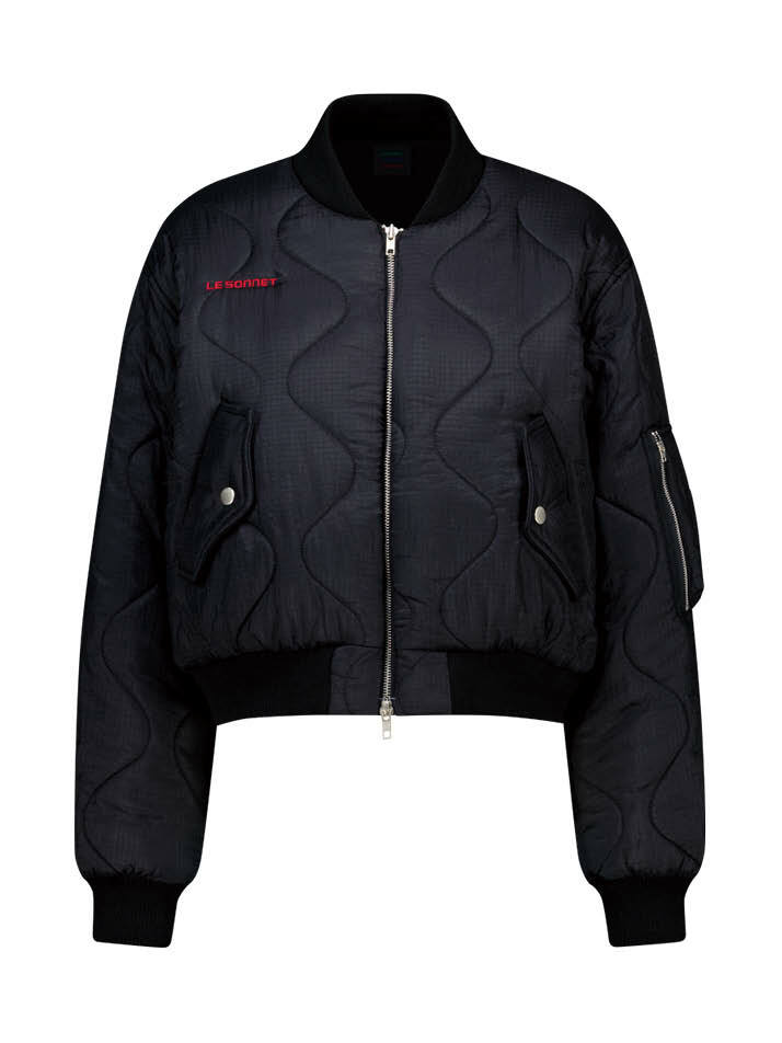누빔 장식 기모 블루종 Quilted Blouson_BLACK