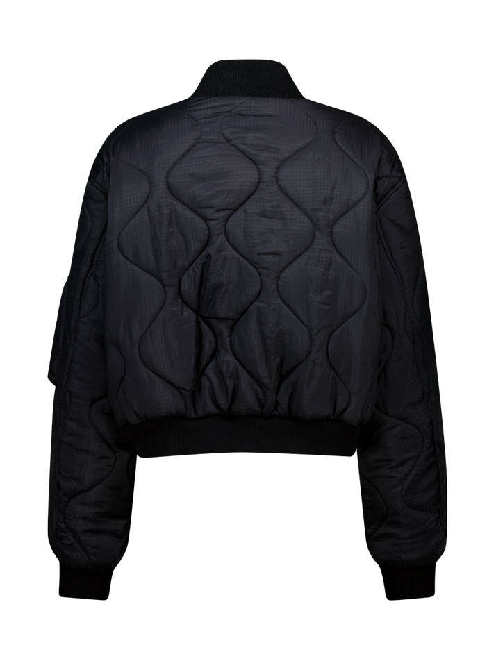 누빔 장식 기모 블루종 Quilted Blouson_BLACK