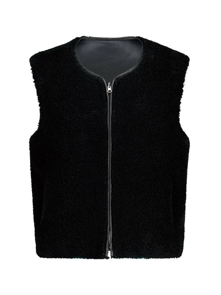 리버시블 테디베어 베스트 Reversible Teddy Bear Vest_ BLACK