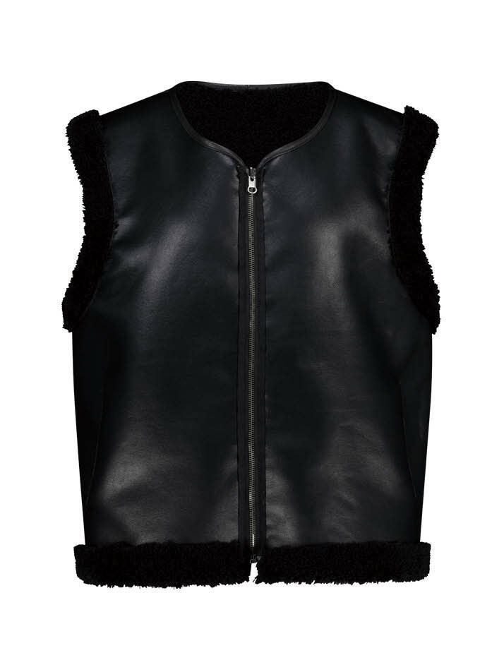 리버시블 테디베어 베스트 Reversible Teddy Bear Vest_ BLACK
