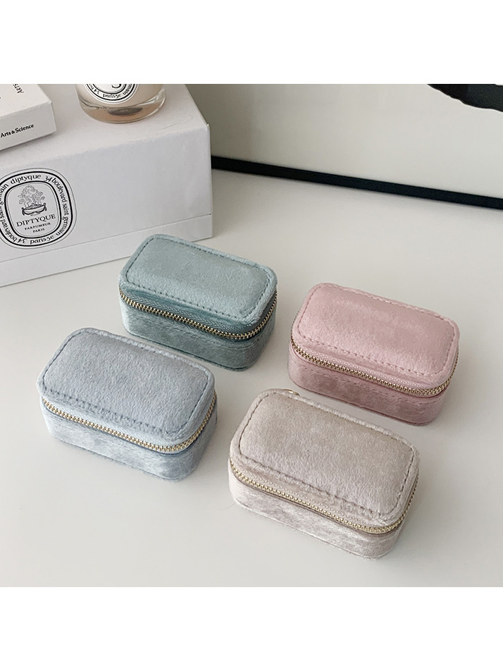 [HOTEL DE REVE] 알파벳 벨벳 주얼리박스 미니(베이지)_이니셜선택 보석함