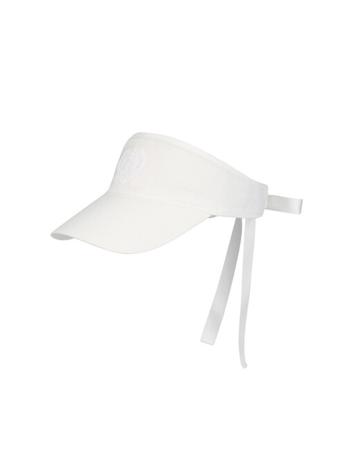 NEW HEART LOGO SATIN RIBBON SUN VISOR_White