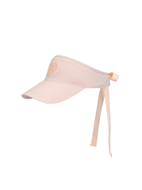 NEW HEART LOGO SATIN RIBBON SUN VISOR_Peach Pink