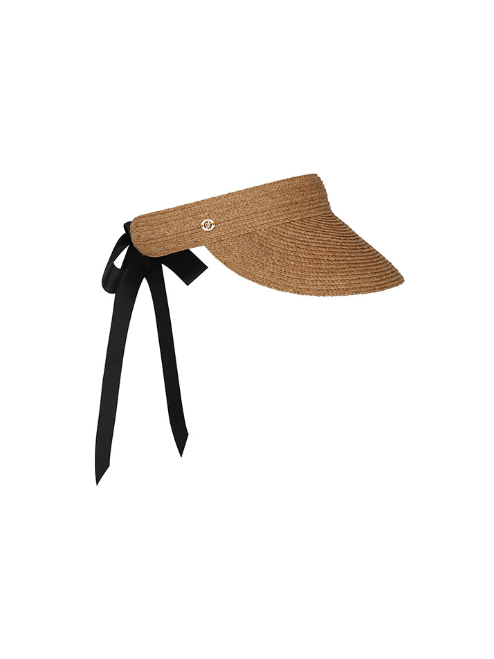 RAFFIA RIBBON SUNVISOR_Tan