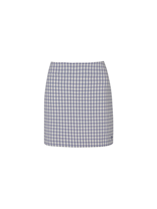 GINGHAM CHECK SKIRT W/INNER PANTS_Grey