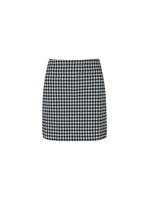 GINGHAM CHECK SKIRT W/INNER PANTS_Black