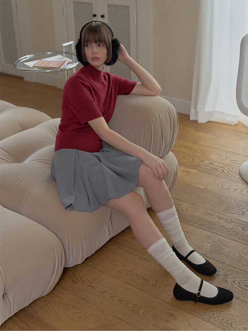 METAL LOGO SLOUCH SOCKS_Ivory