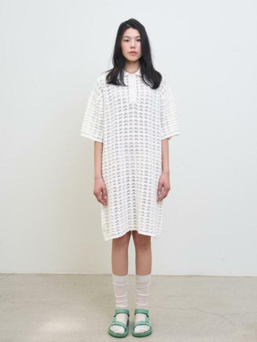 Mesh Cotton Knit Dress