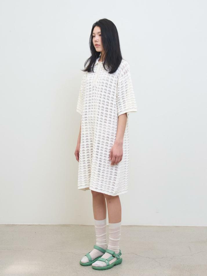 Mesh Cotton Knit Dress