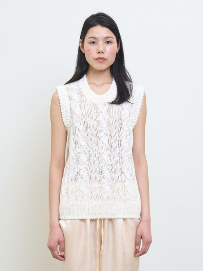 Mesh Cable Knit Vest