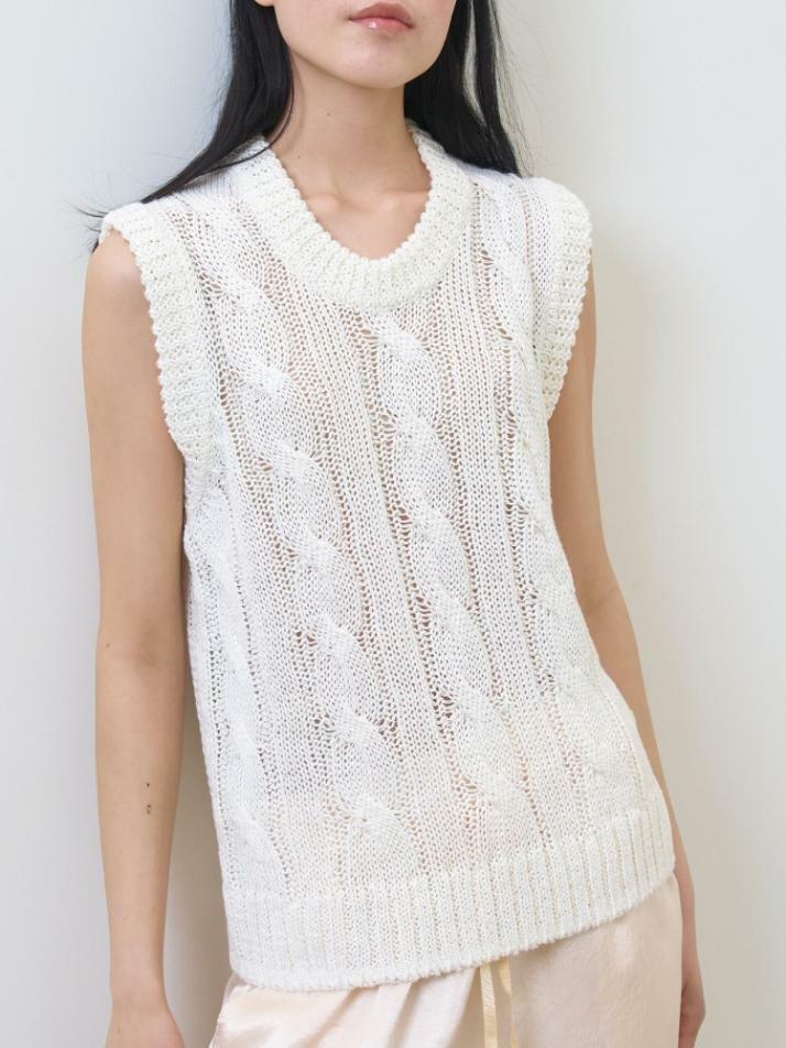 Mesh Cable Knit Vest