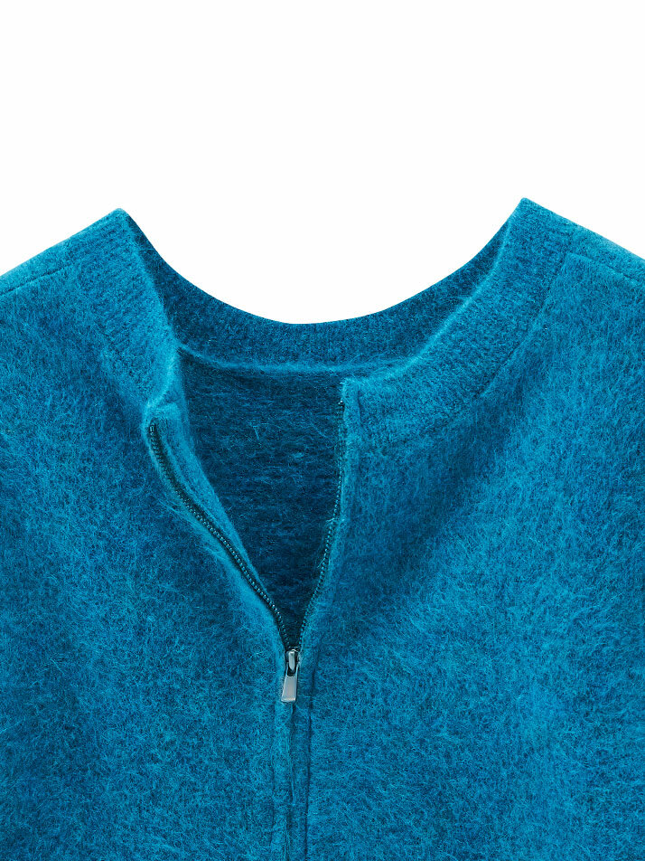 모헤어 꼬동 집업 니트