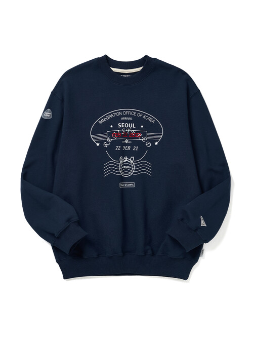 스탬프 스웨트셔츠_네이비