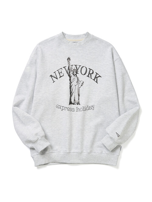 뉴욕 랜드마크 스웨트셔츠_화이트 멜란지