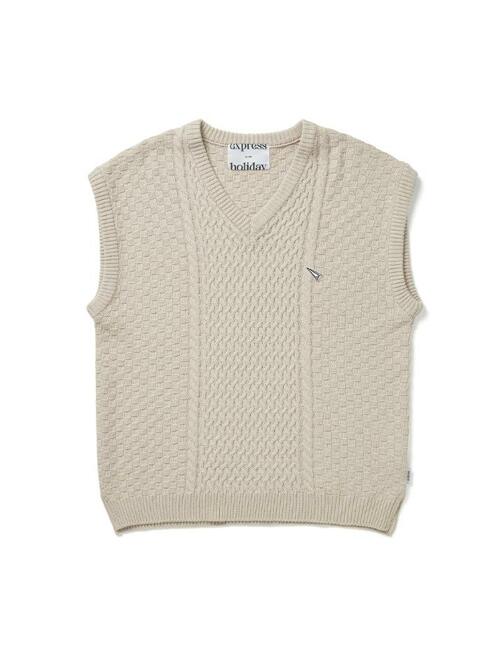 케이블 니트 베스트_아이보리