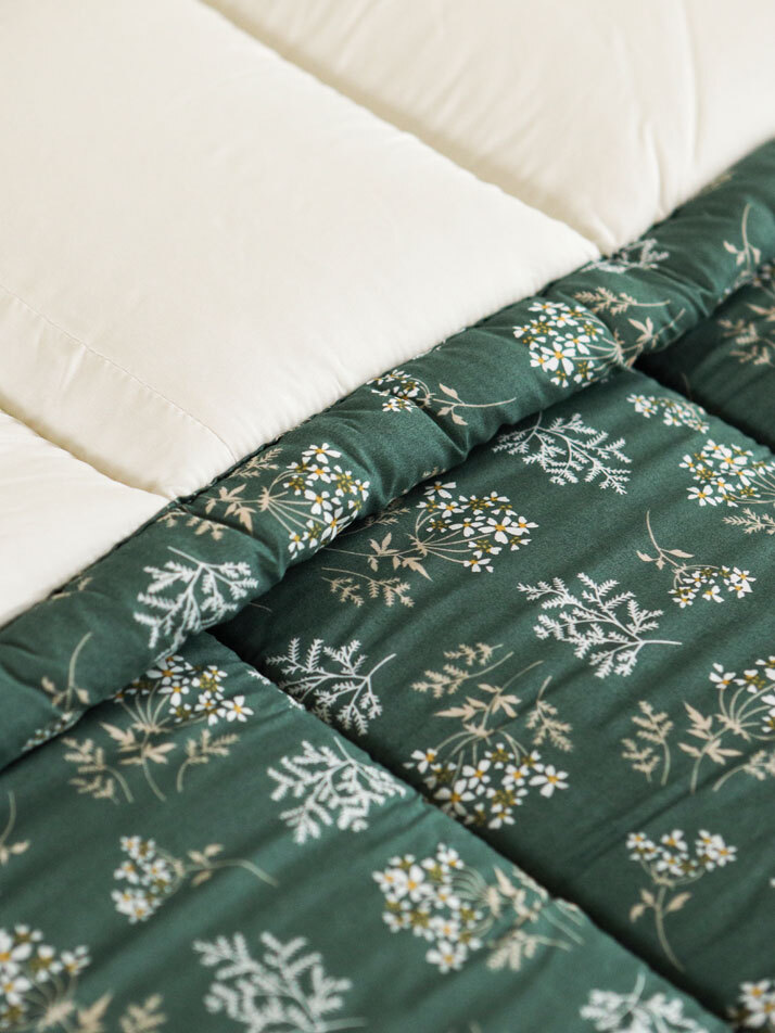 소프트 모달 차렵이불 - 15 Lace flower : Green (SS/Q)