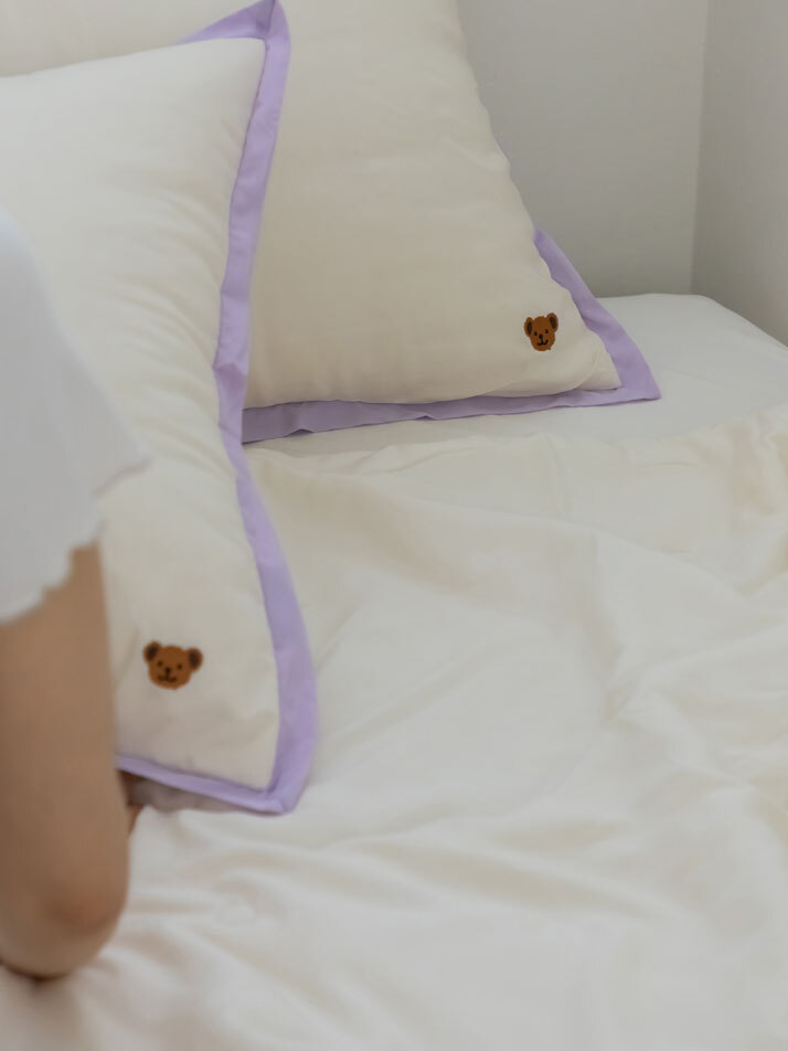 소프트 모달 자수 얇은 차렵이불 - 03 Little teddy bear (SS)