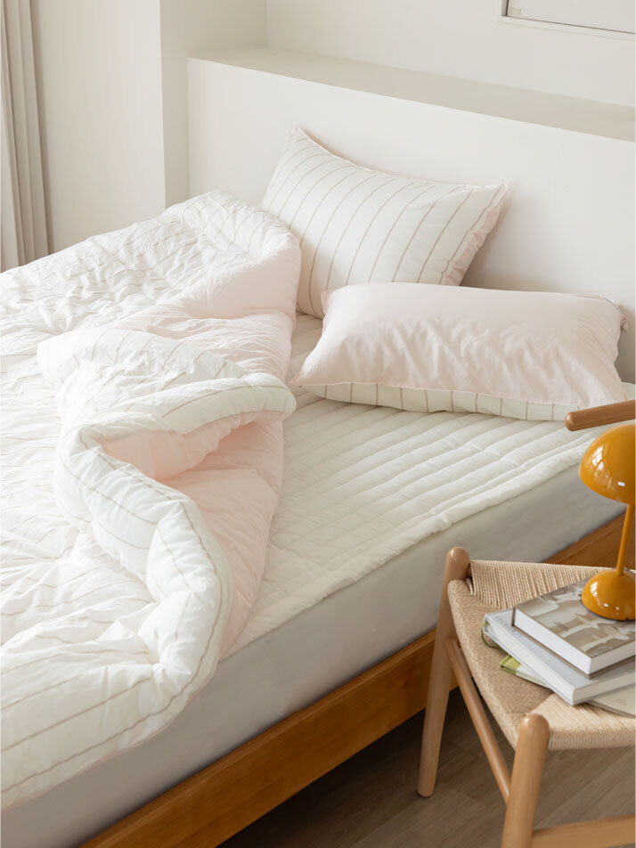 릴리코 알러지케어 순면 60수 스트라이프 차렵이불 (SS/Q) 01-03