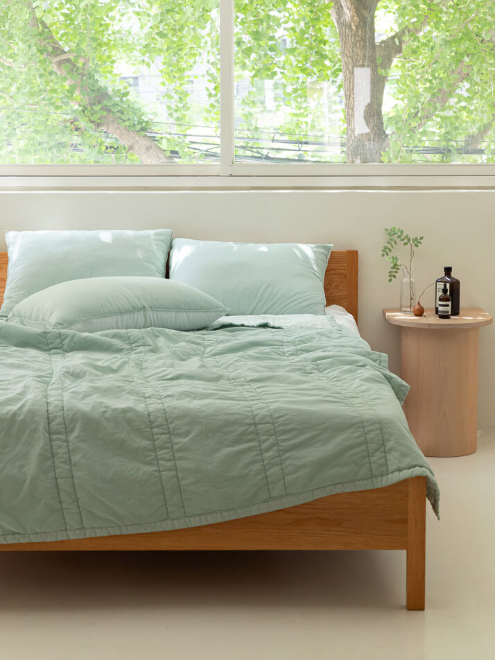 산들바람 순면 인견 워싱 항균 여름 이불 - 02 Lively Green (S/SS)