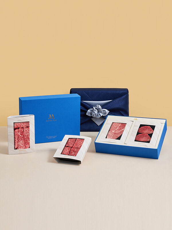 1++ No.9 한우 선물세트_블루C ( 꽃등심,샤또,치마살,갈비살 ) 1.2kg