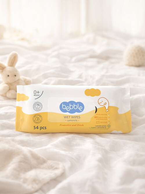 베블 카모마일 안전한 아기 신생아 어린이 아이 베이비 아기용 애기 물티슈 54매 10+2