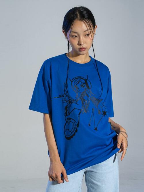 CYBER GIRL TEE (OCEAN BLUE)