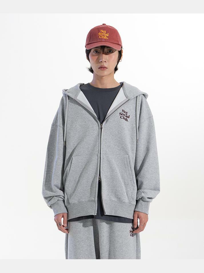 WAVY LOGO HOOD ZIP-UP (MELANGE)