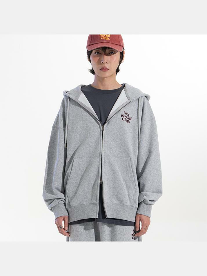 WAVY LOGO HOOD ZIP-UP (MELANGE)