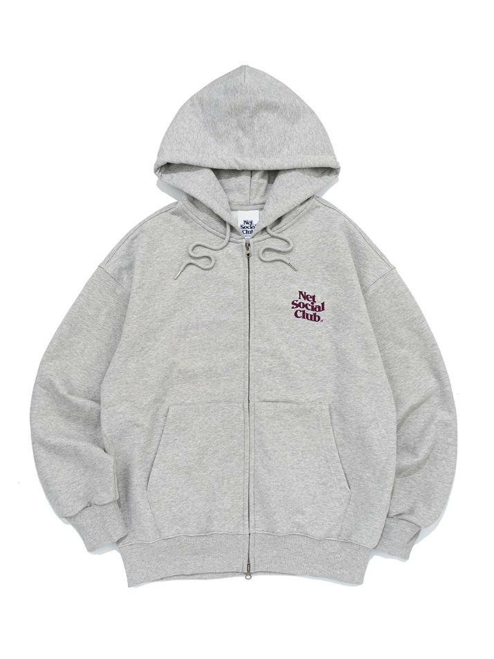 WAVY LOGO HOOD ZIP-UP (MELANGE)