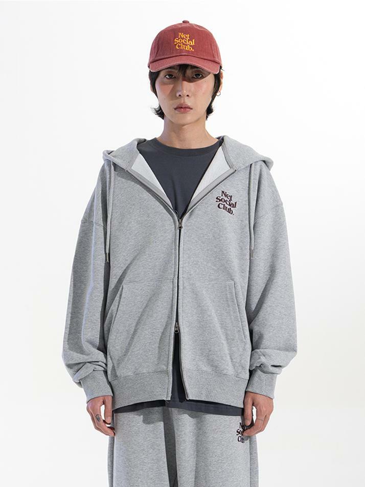 WAVY LOGO HOOD ZIP-UP (MELANGE)