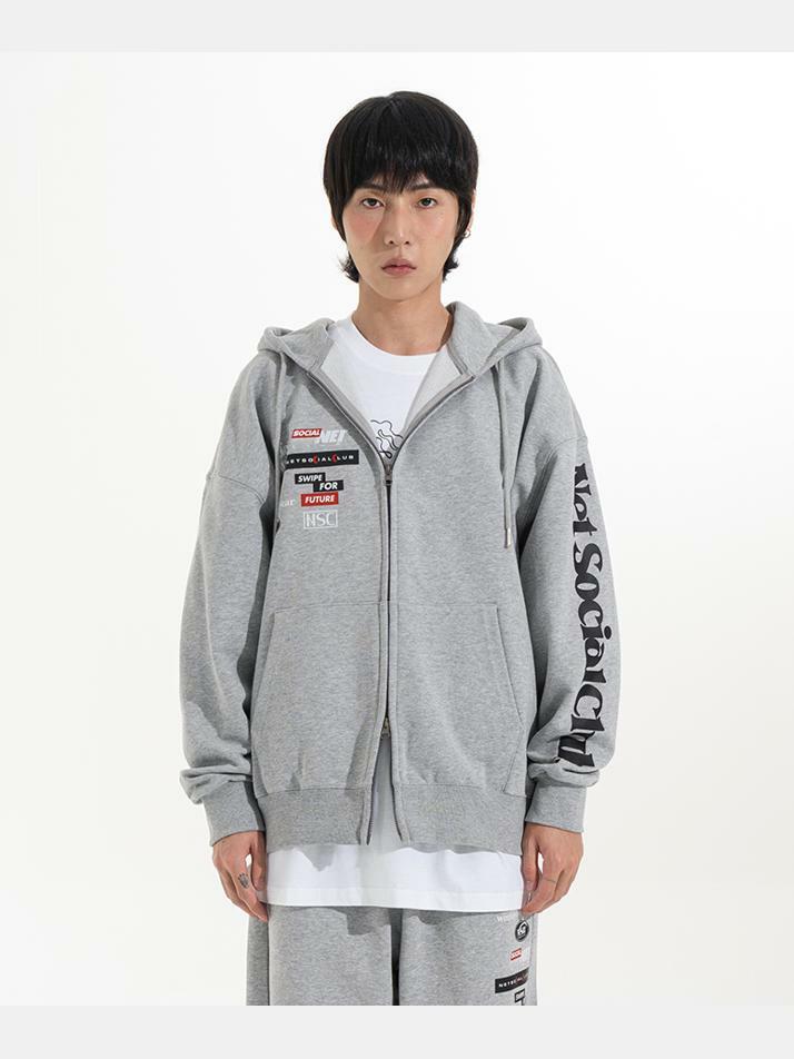 TELECOM LOGOS HOOD ZIP-UP (MELANGE)