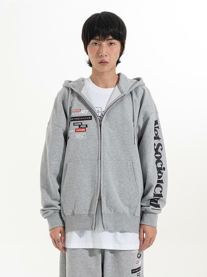 TELECOM LOGOS HOOD ZIP-UP (MELANGE)