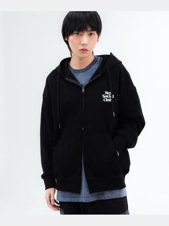 SMALL LOGO HOOD ZIP-UP (BLACK)