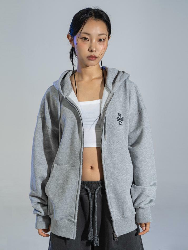 SMALL LOGO HOOD ZIP-UP (MELANGE)