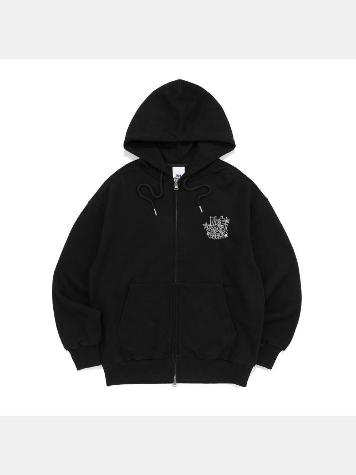 STAR SKETCH HOOD ZIP-UP (BLACK)