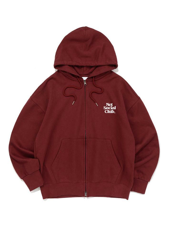 SMALL LOGO HOOD ZIP-UP (BURGUNDY)