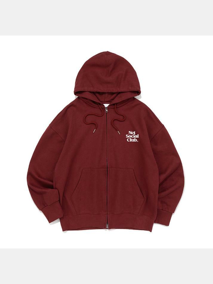 SMALL LOGO HOOD ZIP-UP (BURGUNDY)