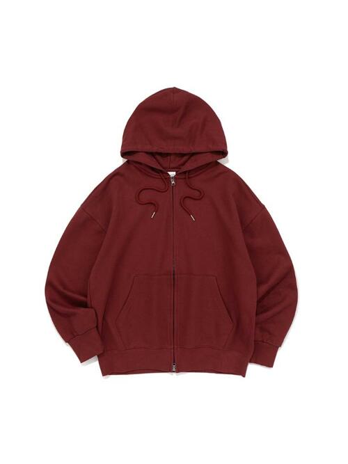 BECANVAS OVERFIT 2WAY HOOD ZIP-UP (BURGUNDY)