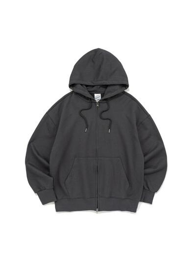 BECANVAS OVERFIT 2WAY HOOD ZIP-UP (CHARCOAL)